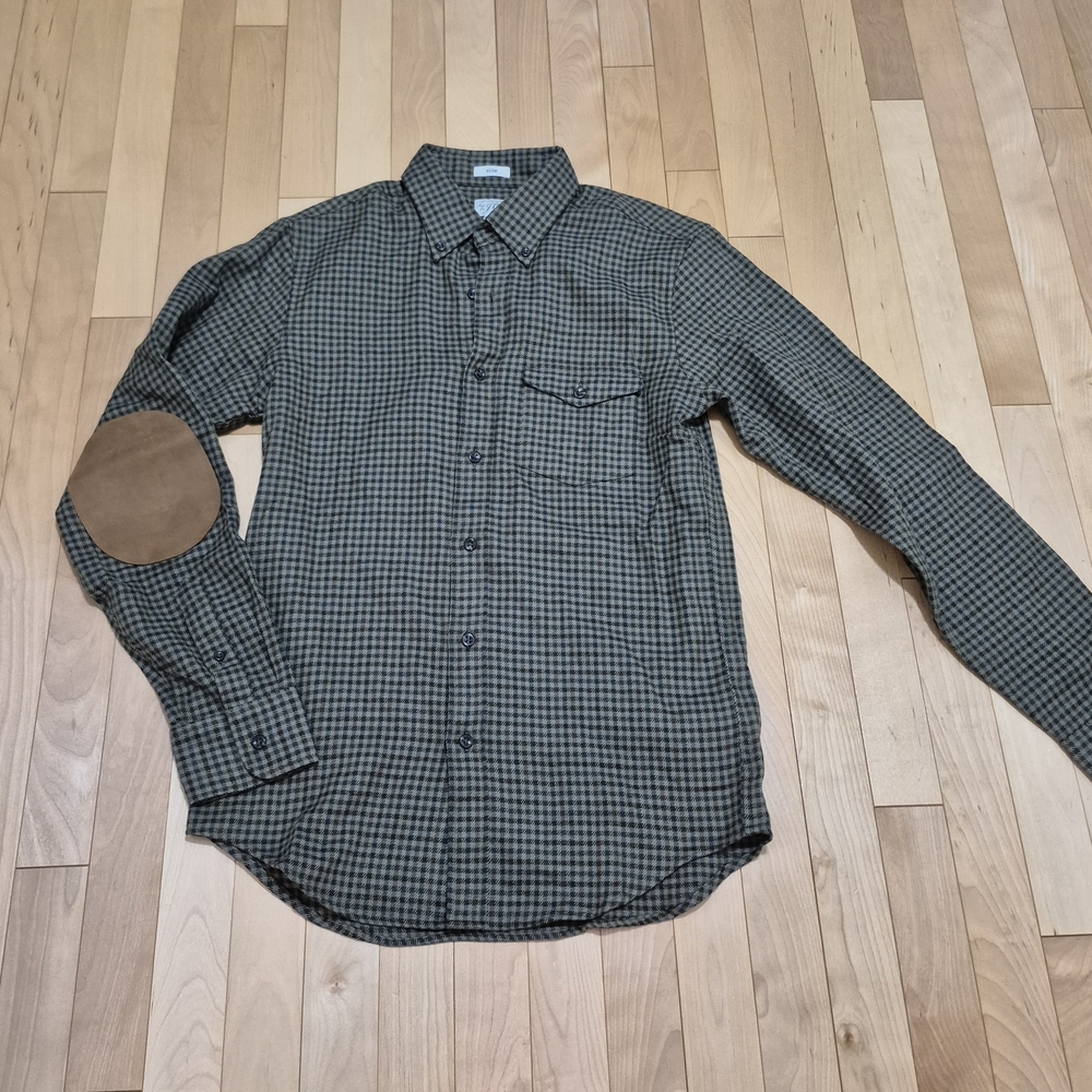 J. Crew Wool BLEND Flannel Shirt with Elbow Patches NWT